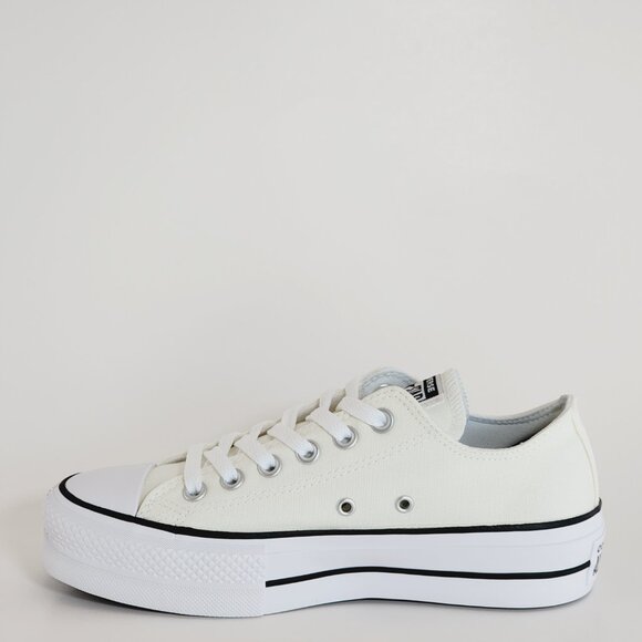 Converse CTAS Lift Ox Egret/White/Black Canvas Platform Sneakers A09992C NWT - Picture 3 of 6